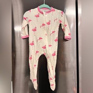 Kyte Baby Zippered Footie Romper Flamingo Print